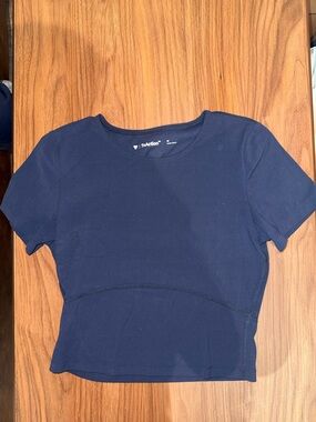 TNA Navy Workout Cropped Tee